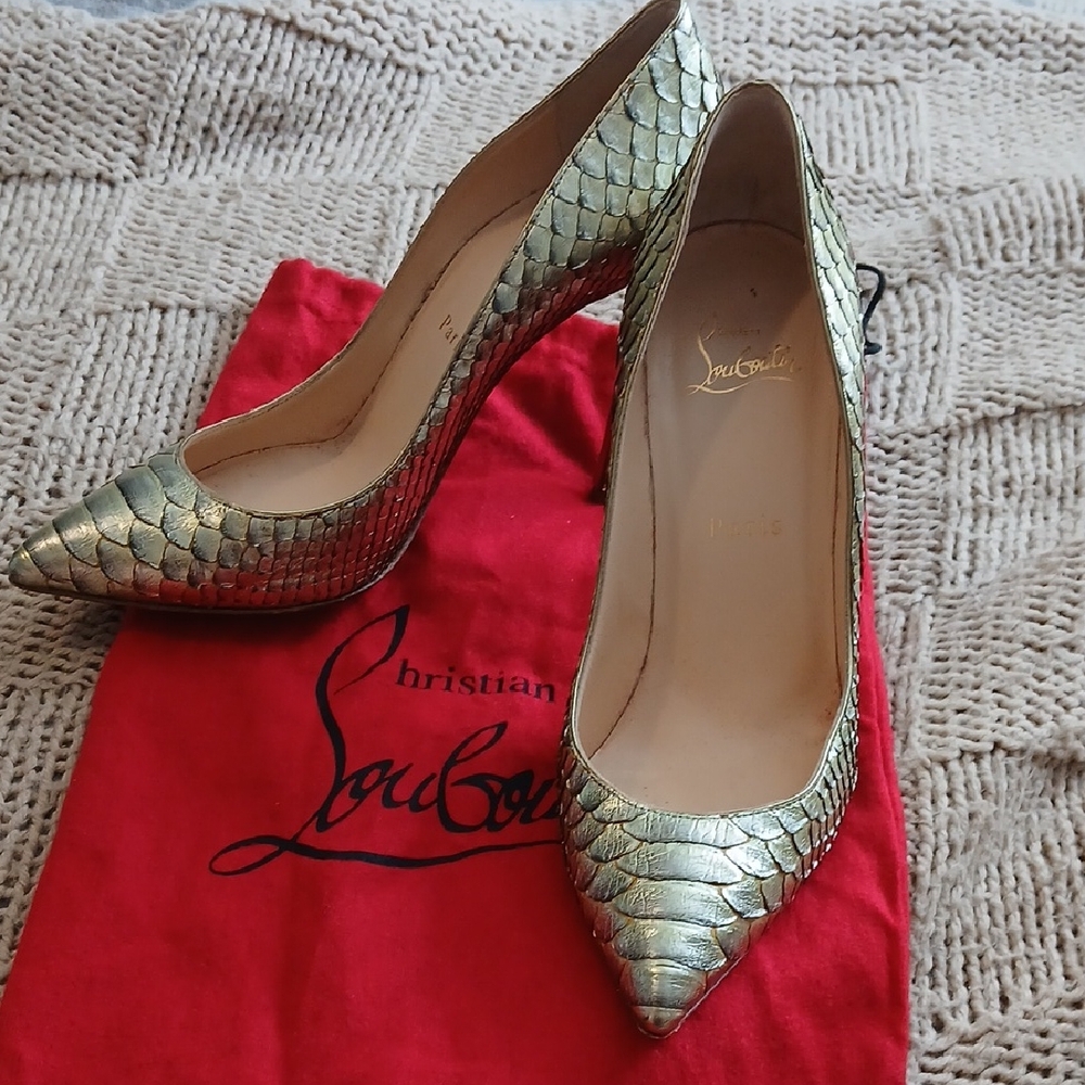 Christian Louboutin Metallic Gold Heels